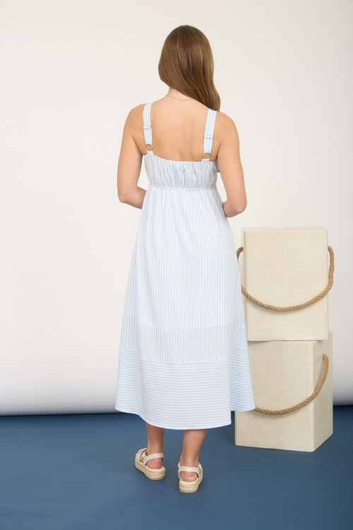 Button Down Sleeveless Midi Dress