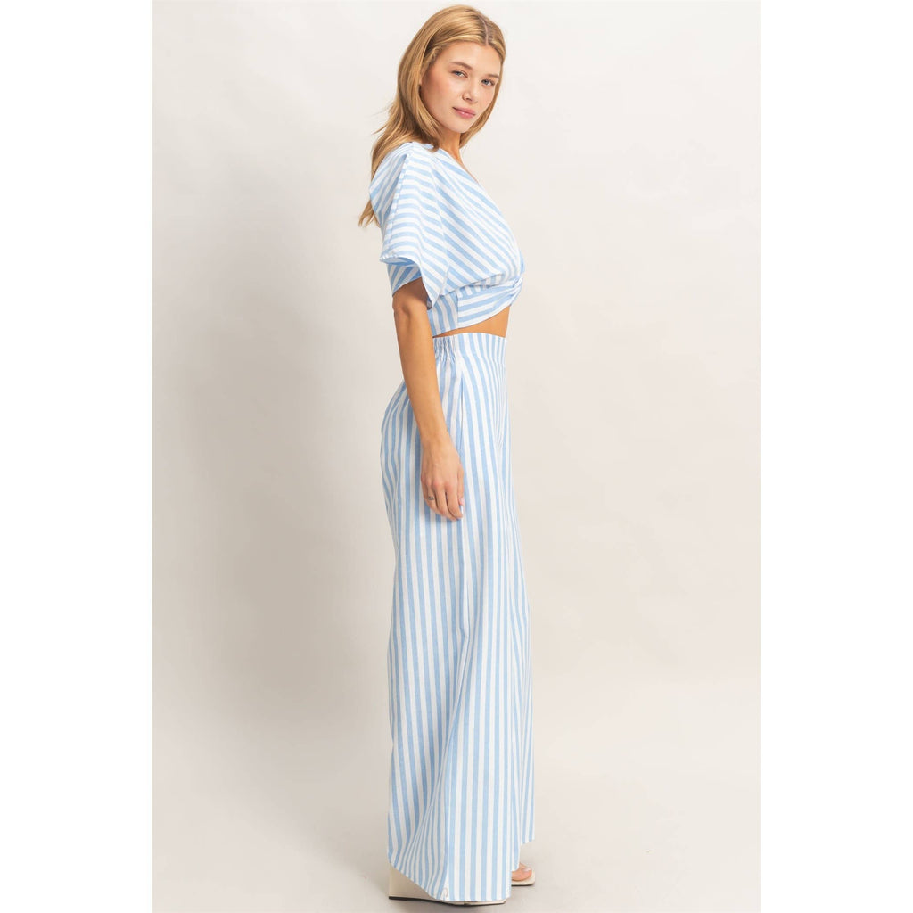 Striped Twist Front Top & Pants