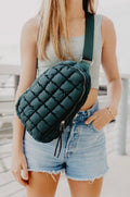 Forrest Green Crossbody Quilted Sling Bag