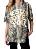 Jesus Loves You Camo Oversized Tee