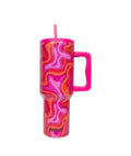 Hot Pink Retro Tumbler 38oz