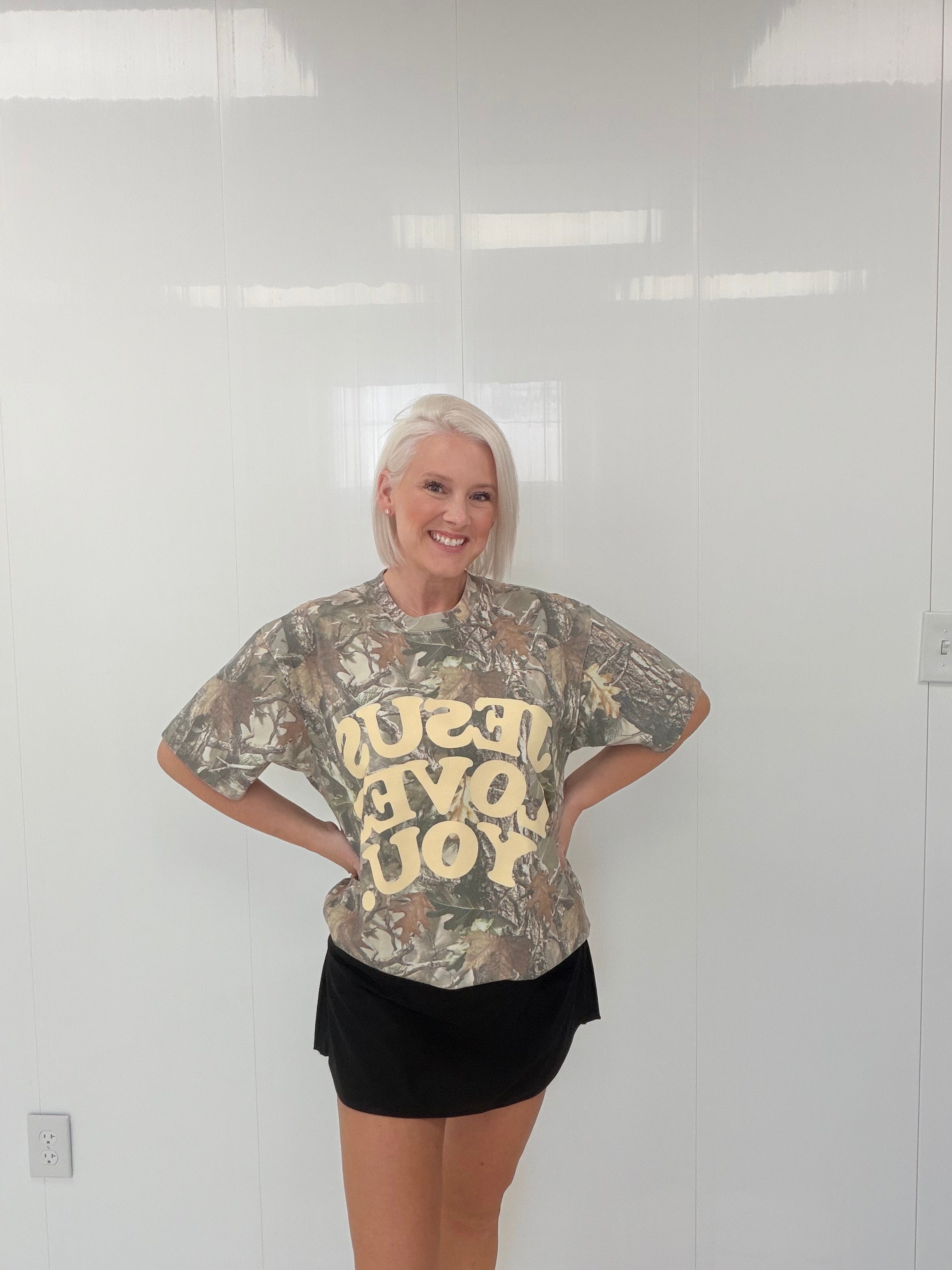 Jesus Loves You Camo Oversized Tee