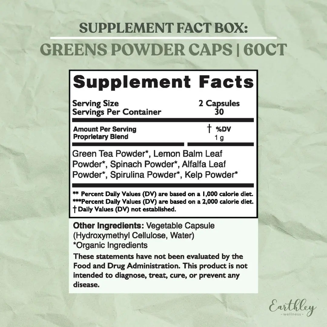 Earthley: Greens Powder Capsules
