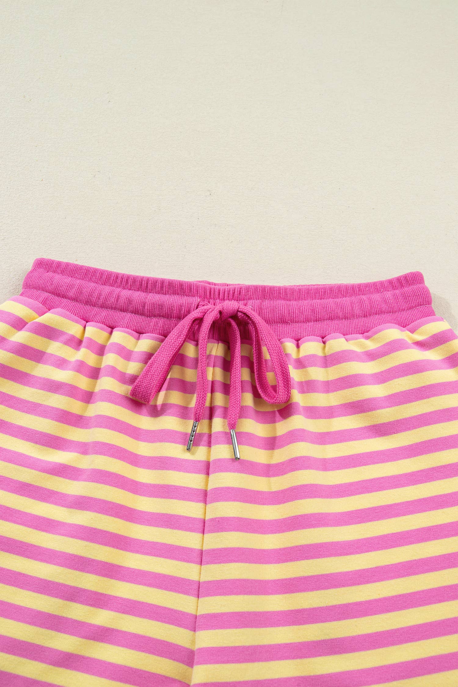 Striped Short Sleeve Shorts Set