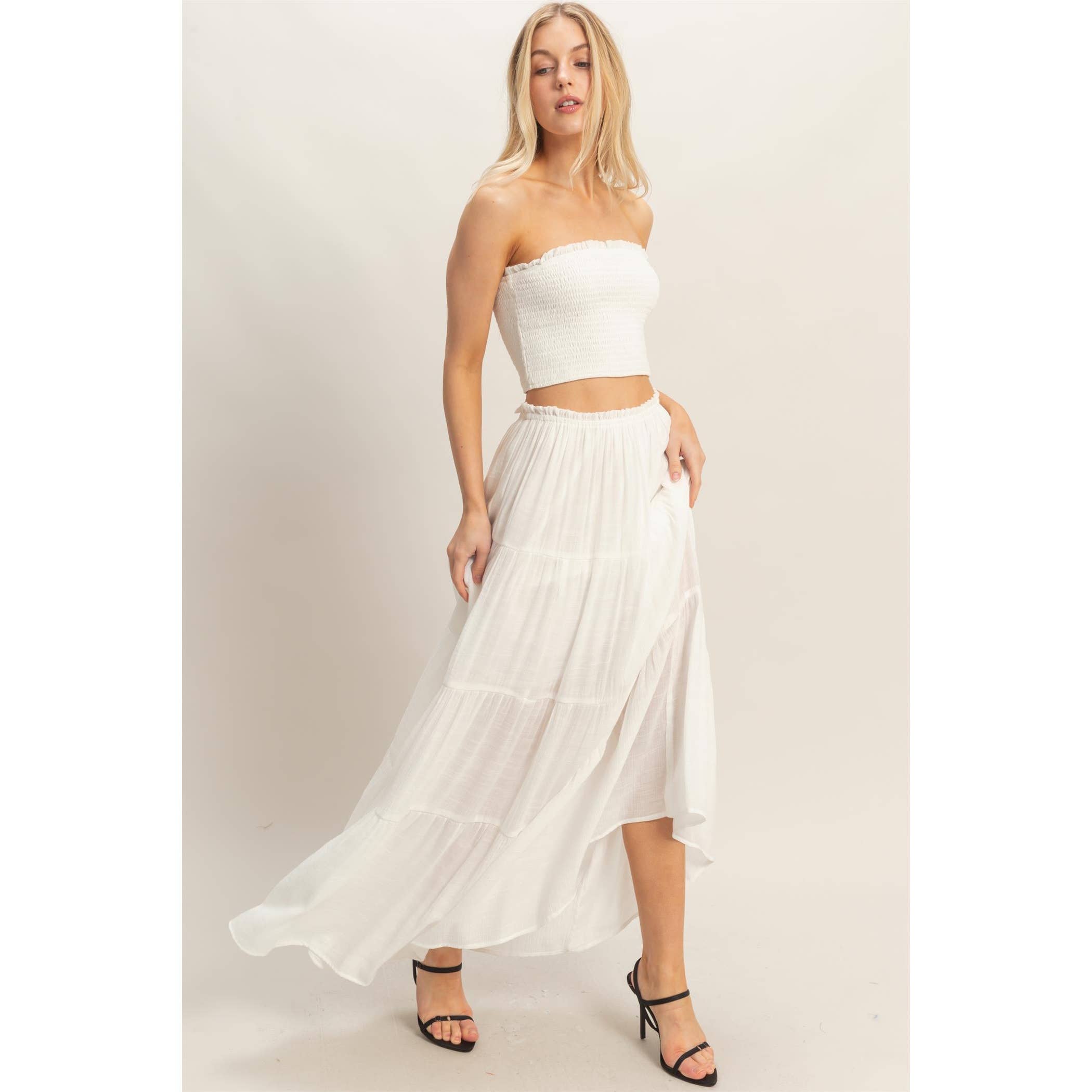 Smocked Tube Top & Tiered Skirt Set