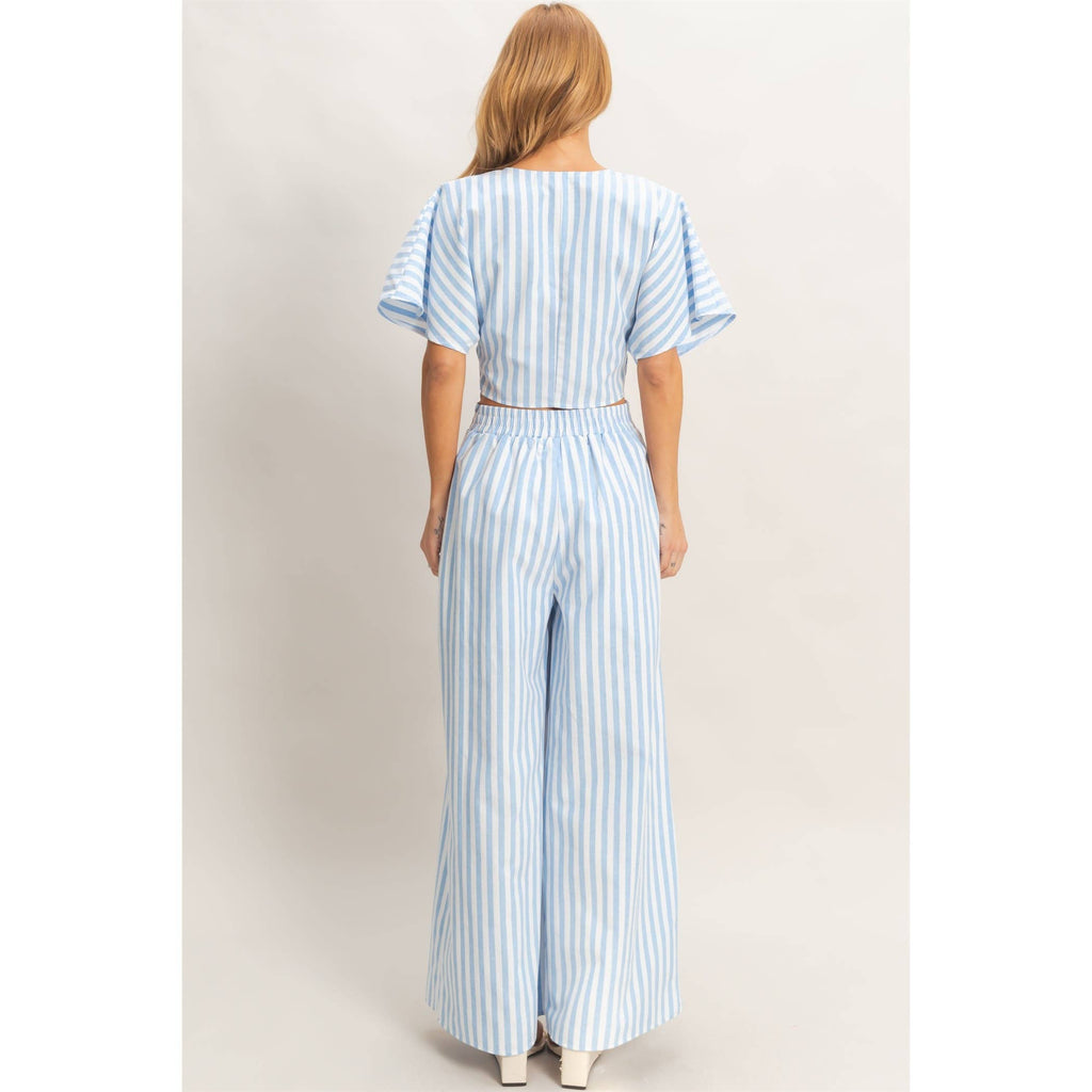 Striped Twist Front Top & Pants