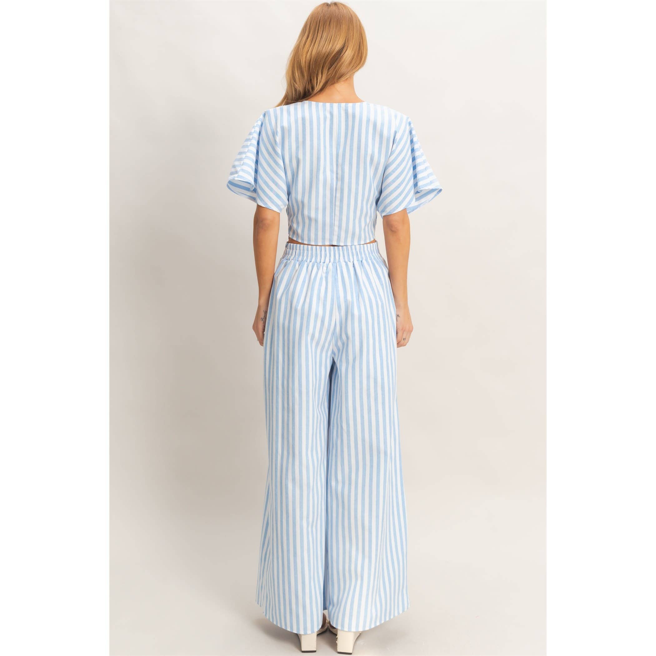 Striped Twist Front Top & Pants