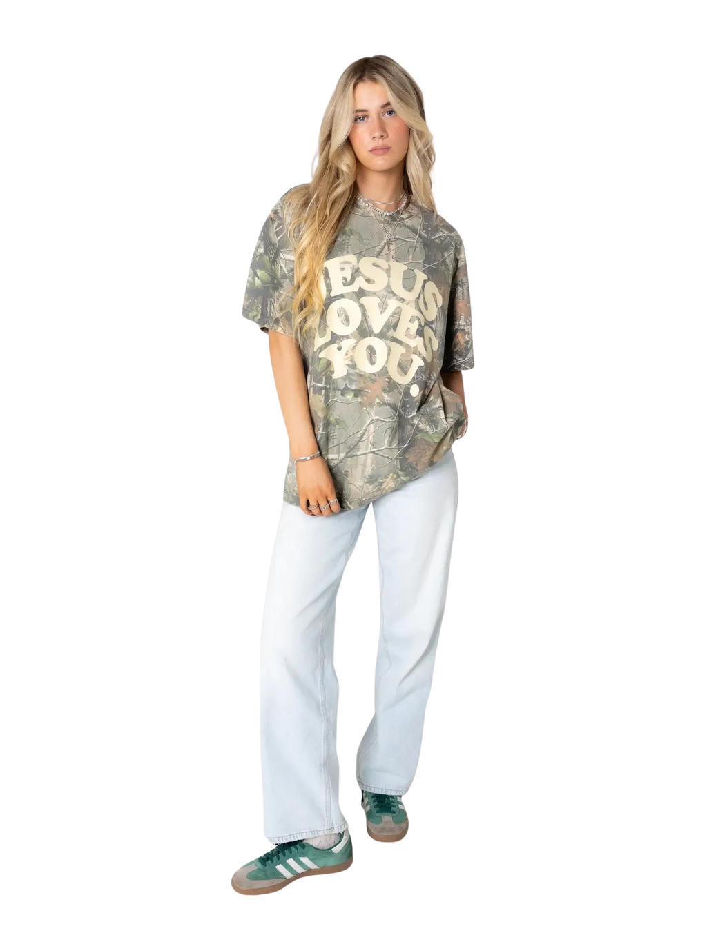 Jesus Loves You Camo Oversized Tee