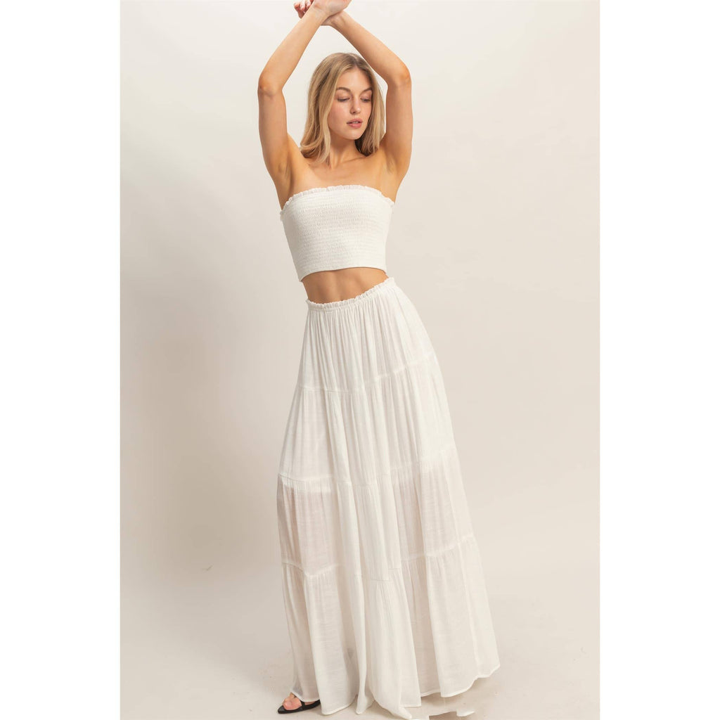 Smocked Tube Top & Tiered Skirt Set